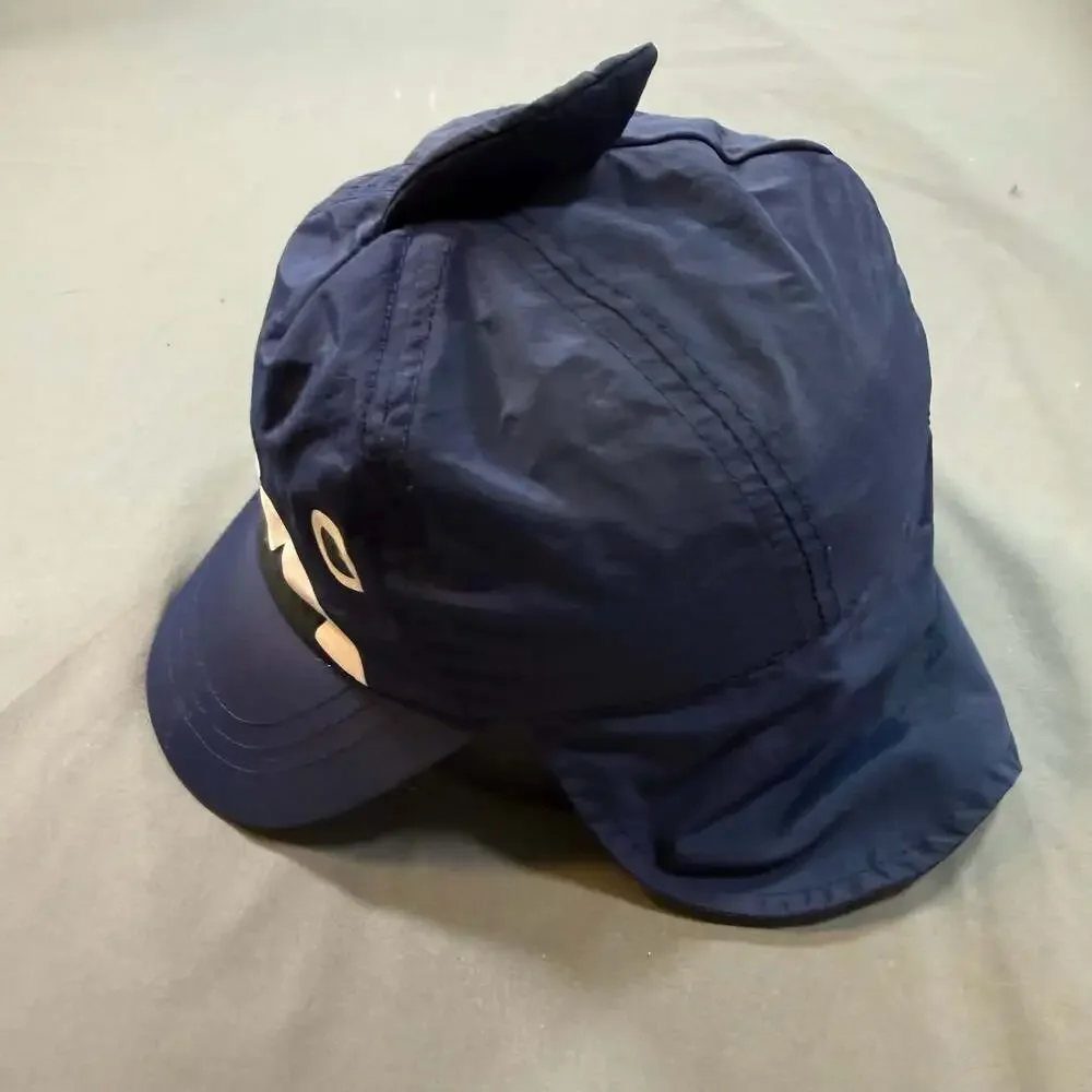 Cat & Jack Toddler Boys Shark Sun Hat Navy Blue Fish Print Flap Cap